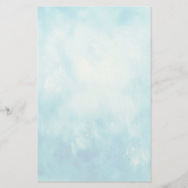 Abstract Hand Drawn Watercolor Background: Blue Stationery (Front)