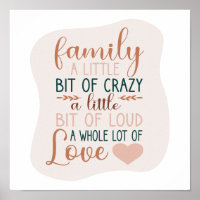 Abstract Hand Lettered Terracotta Family Quote