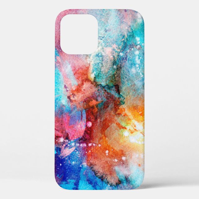 Abstract hand-made texture. Marbling blue and oran Case-Mate iPhone Case (Back)