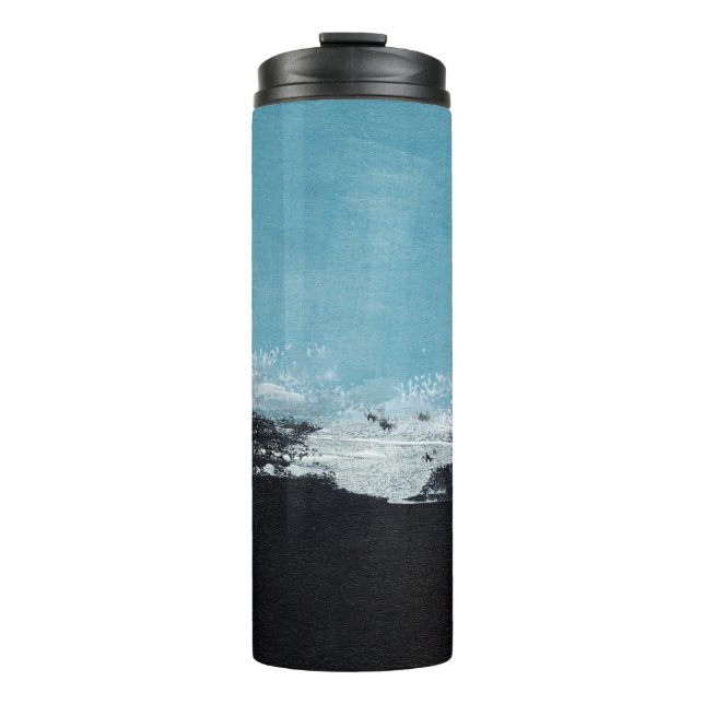 Abstract hand painted landscape thermal tumbler (Front)