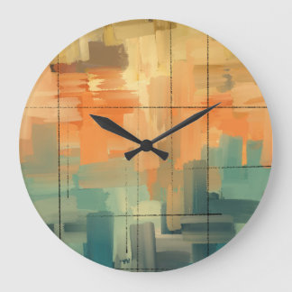 Abstract Hand-Painted Modern Art Canvas | Contempo Large Clock