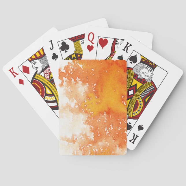 Abstract hand painted watercolor background. 2 playing cards (Back)