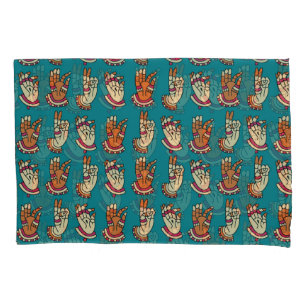 Abstract Hand Print: Vintage Impression Art Pillowcase