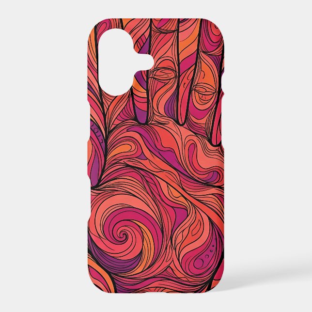 Abstract Hand Sunset Orange Line iPhone Cases (Back)