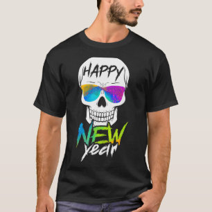 Abstract Happy New Skull Year T-Shirt