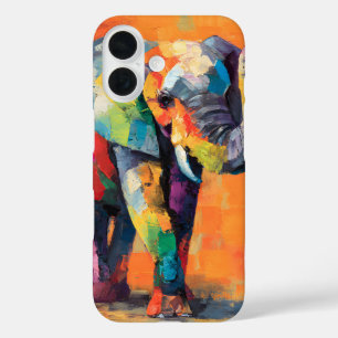 Abstract Happy Rainbow Elephant iPhone 16 Case