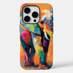 Abstract Happy Rainbow Elephant iPhone 16 Pro Case