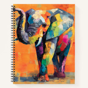 Abstract Happy Rainbow Elephant Notebook