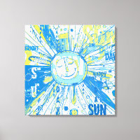 Abstract Happy Whimsical Sun Word Art