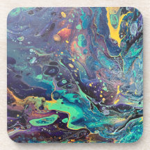 Abstract hard plastic coaster