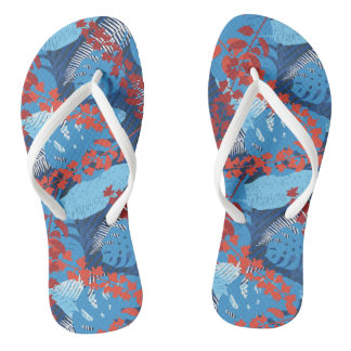 Abstract Hawaiian Leaf Pattern Jandals