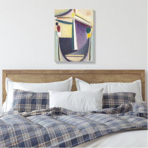 Abstract Head, Black-Yellow-Purple  Canvas Print