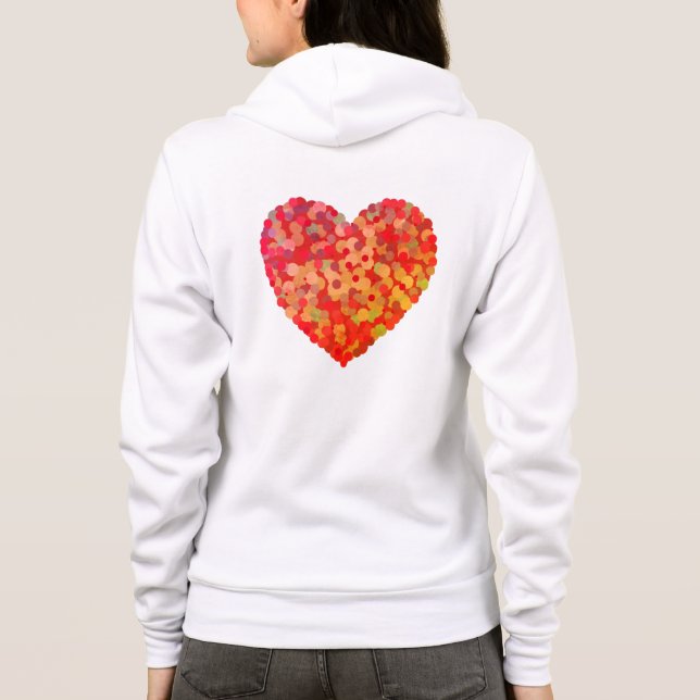 Abstract Heart Confetti Art Hoodie (Back)