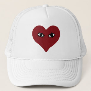 Abstract Heart Face Trucker Hat