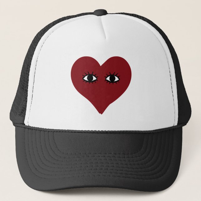 Abstract Heart Face Trucker Hat (Front)