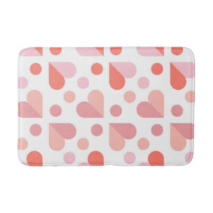 Abstract Heart Geometric Pattern Bath Mat