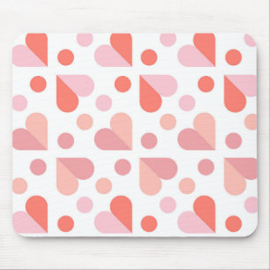Abstract Heart Geometric Pattern Mouse Pad