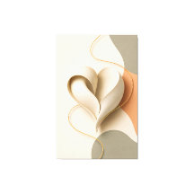 Abstract Heart Gold Ribbon Romantic Love Poster