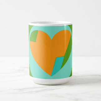 Abstract Heart Green Teal Orange Circle Coffee Mug
