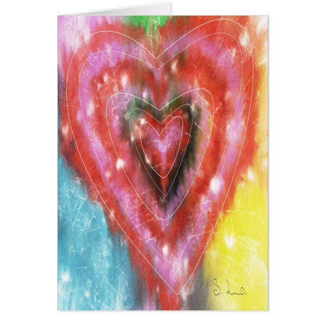 Abstract Heart Greeting Card (Front)