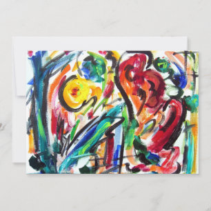 Abstract "Heart Happiness" Invitation