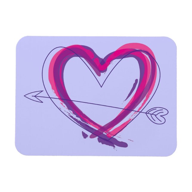 Abstract heart in purple and pink magnet (Horizontal)
