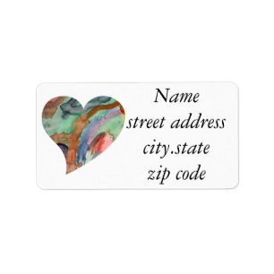 Abstract Heart Label