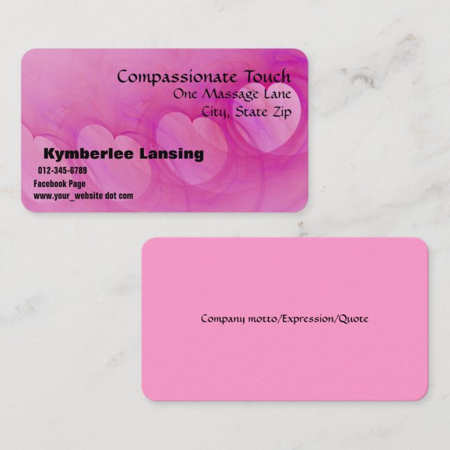 Abstract Heart Line Artwork Business Card (Front/Back)