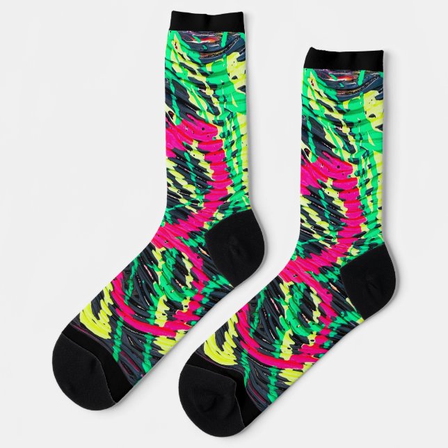 Abstract Heart Neon Color Socks (Left)