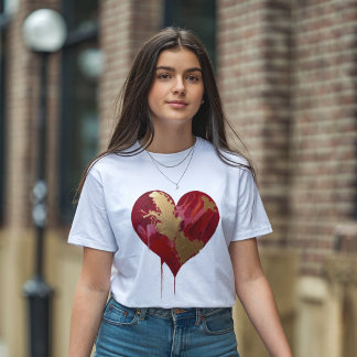 Abstract Heart of Love: Vibrant Brushstroke Design Tri-Blend Shirt