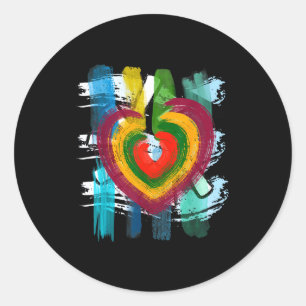 Abstract Heart _ Painterly Valentine Abstract Art  Classic Round Sticker