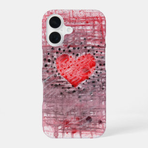 Abstract Heart Pattern – Elegant iPhone 16 Case