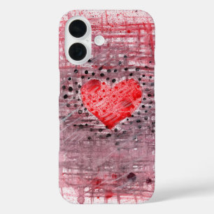 Abstract Heart Pattern – Elegant iPhone 16 Case