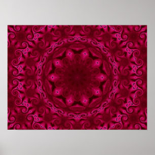 abstract hearts and flowers print