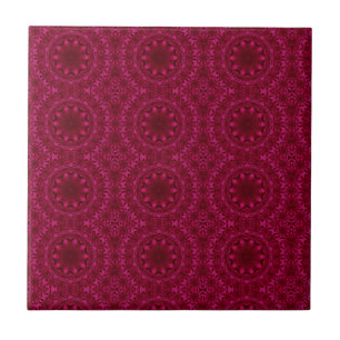 Abstract hearts and flowers tile