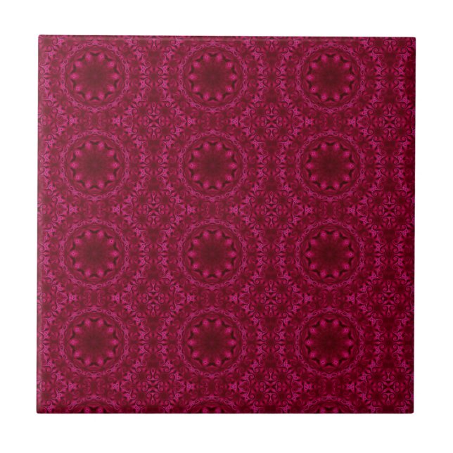 Abstract hearts and flowers tile (Front)