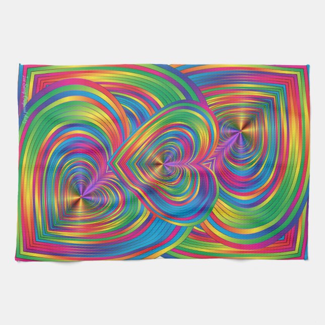 Abstract Hearts Being Abstract Tea Towel (Horizontal)
