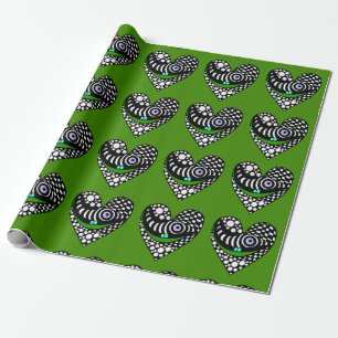 Abstract hearts on love valentine wrapping paper