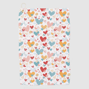 Abstract hearts pattern bath towel