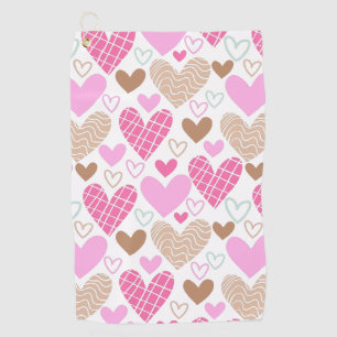 Abstract hearts pattern bath towel