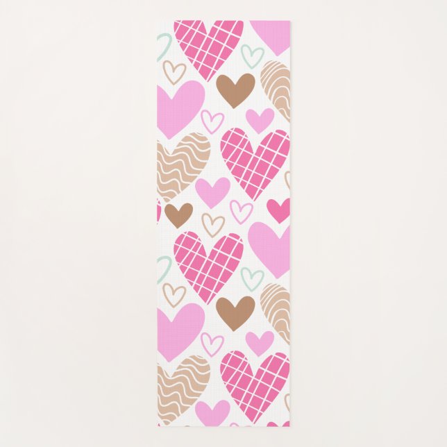 Abstract hearts pattern bath towel yoga mat (Front)