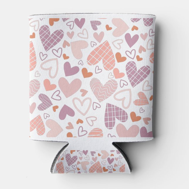 Abstract hearts pattern can cooler (Front)