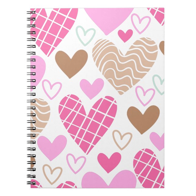 Abstract hearts pattern notebook (Front)