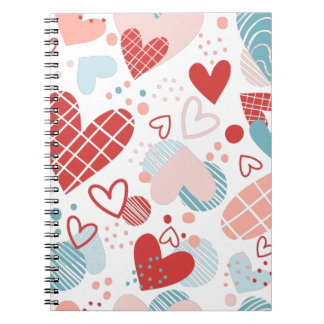 Abstract hearts pattern notebook
