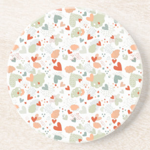 Abstract hearts pattern throw pillow coaster