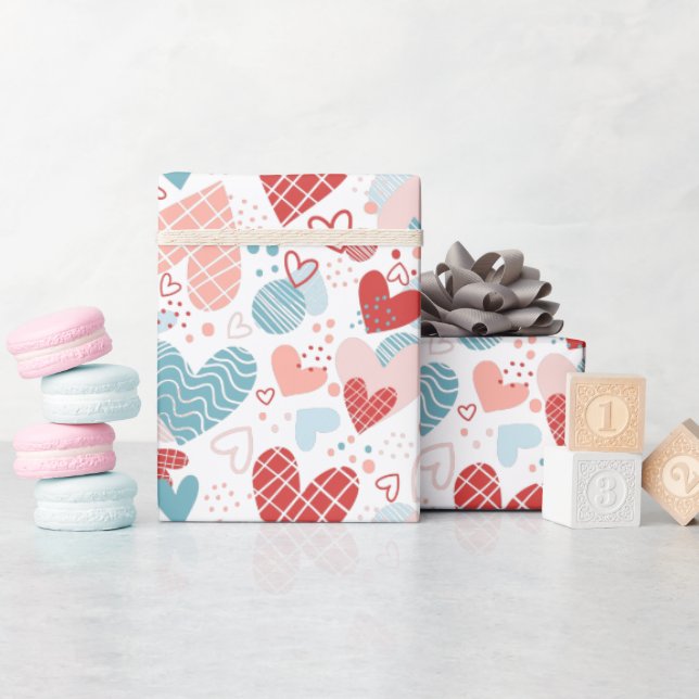 Abstract hearts pattern wrapping paper (Baby Shower)