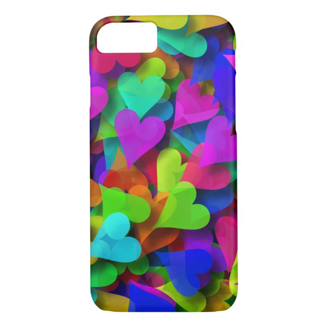 Abstract Hearts Rainbow Case-Mate iPhone Case (Back)