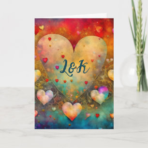 Abstract Hearts Valentine's Day Peresonalized Card