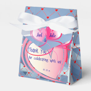 Abstract Hearts Wedding Party Celebration Favour Box