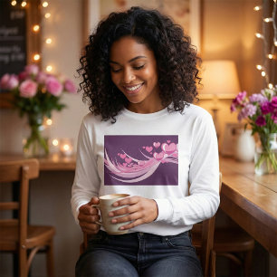 Abstract Hearts Womens Long-Sleeve T-Shirt